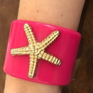 Mudpie Pink Acrylic cuff bracelet